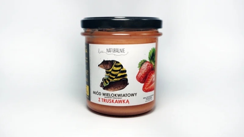 miód z dodatkiem truskawek