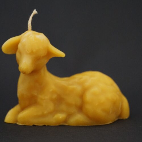 Świeczka z wosku pszczelego – baranek Wielkanocny